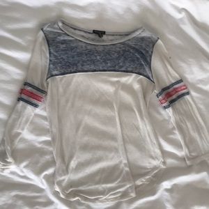 Off white varsity styled shirt